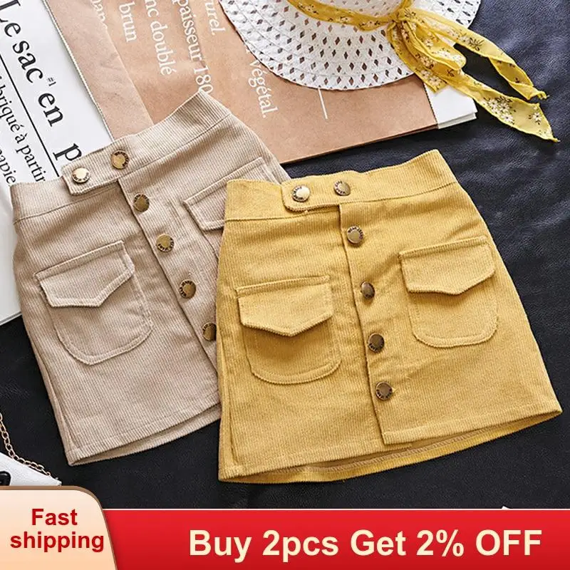 Детские повседневные юбки для девочек осенне-зимняя юбка маленьких детская