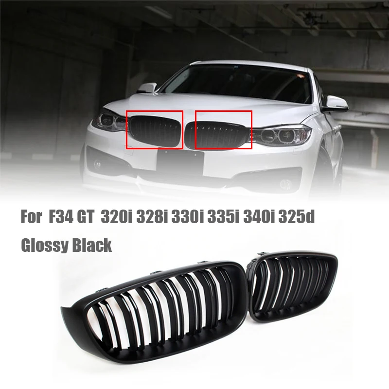 Глянцевая черная передняя решетка для гриля BMW F34 GT Racing Grills 2014 + 320I 328I 330I 335I 340I 325D
