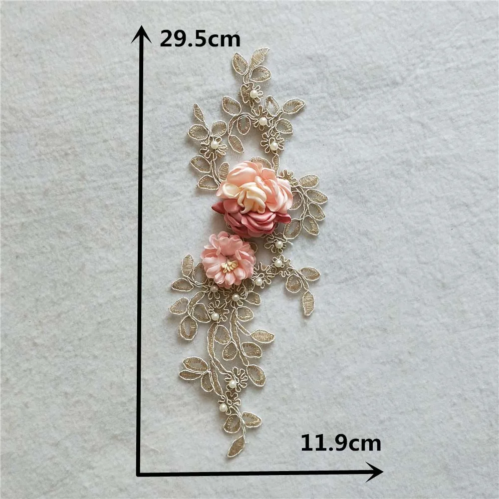 Высококачественная кружевная ткань 3D цветок изысканное кружево швейная аппликация для рукоделия кружевной воротник Дамская одежда украшения Аксессуары