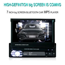 Автомобильный стерео приемник 1din аудио Bluetooth радио с " HD выдвижной сенсорный экран монитор MP5 плеер SD FM USB камера заднего вида