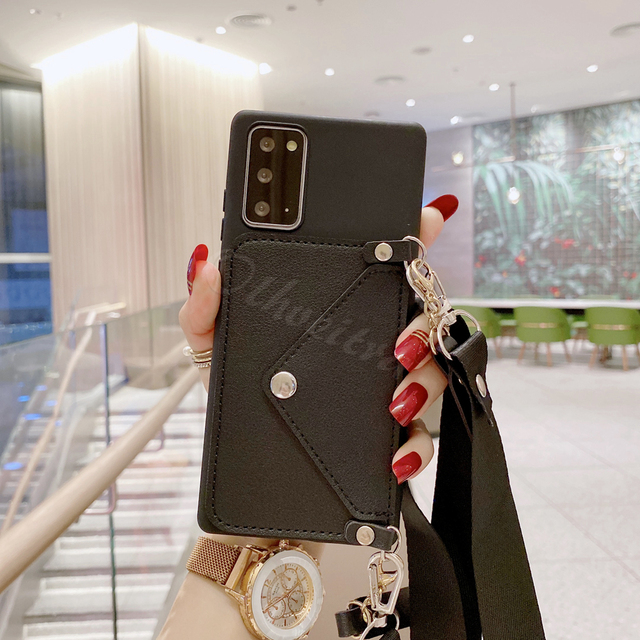 Strap Card Slot Wallet Cover For OnePlus 9 7 Pro 8T 5G 7T 6T One Plus 9 Case Crossbody Lanyard Chain Liquid TPU Fundas