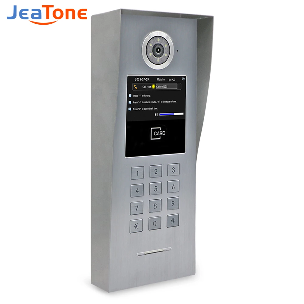 aiphone intercom Jeatone Building Video Intercom System Doorbell SIP IP PoE ID Card Unlock Swiping Waterproof Doorbell 720P two way audio intercom