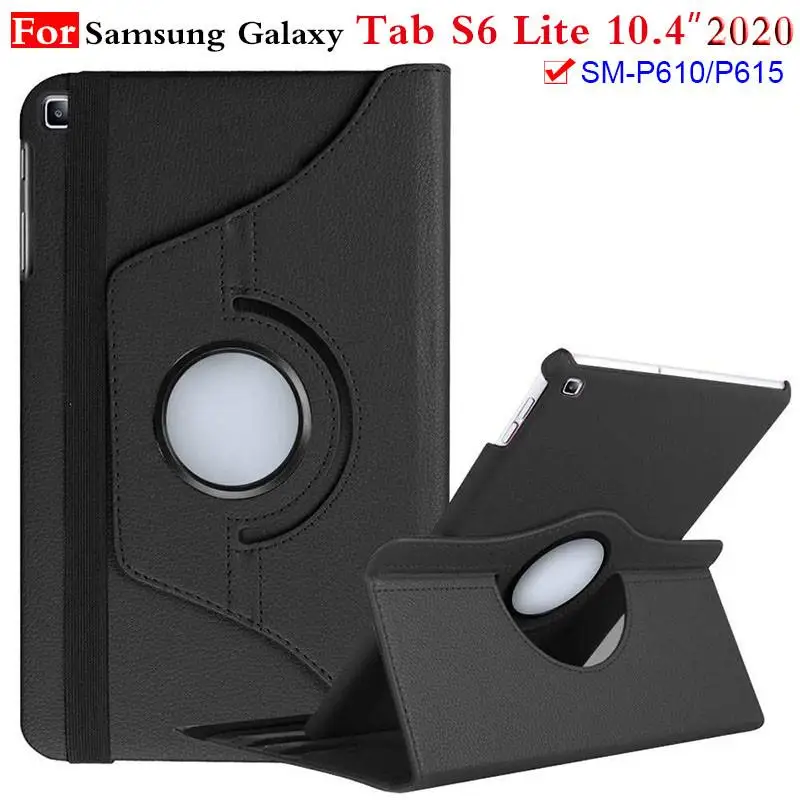삼성 갤럭시 탭 S6 라이트 10.4 인치 P610 P615C 2020 도 회전 스탠드 홀더 태블릿 커버 p610 용, 보호 셸