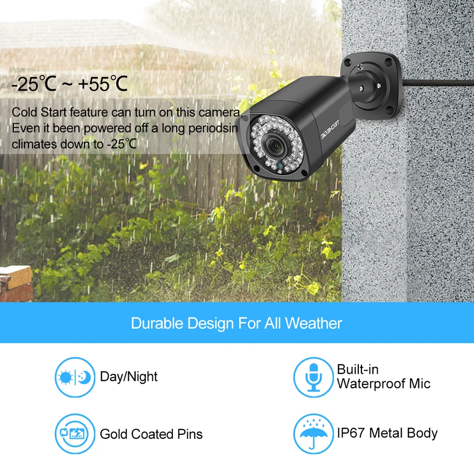 Techege H.265 8Ch 4MP POE NVR CCTV камера системы 4MP POE ip-камера 2560*1440 Открытый водонепроницаемый комплект видеонаблюдения