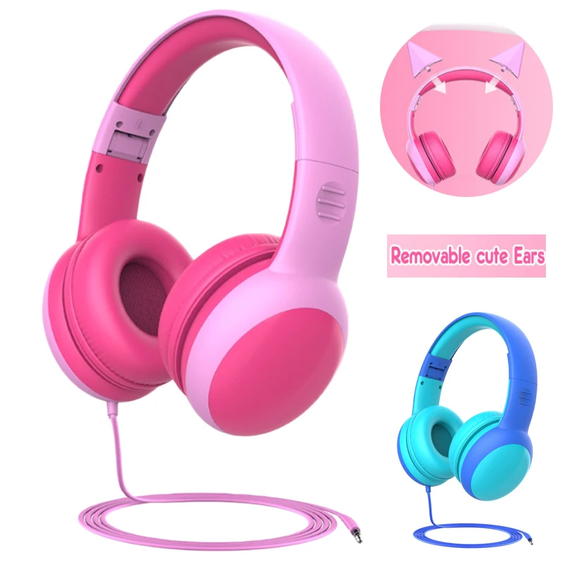 Cat Ear Wired Kids Headphones Foldable Adjustable Wired Music Headphone With 3 5mm Audio Jack for Boys Girls Birthday Gift