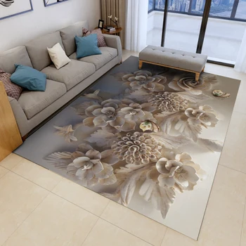 

Alfombra New Printed Flannel Area Rug Jewelry Flower Pattern Room Floor Printed Carpet For Living Room Bedroom & Home Carpet