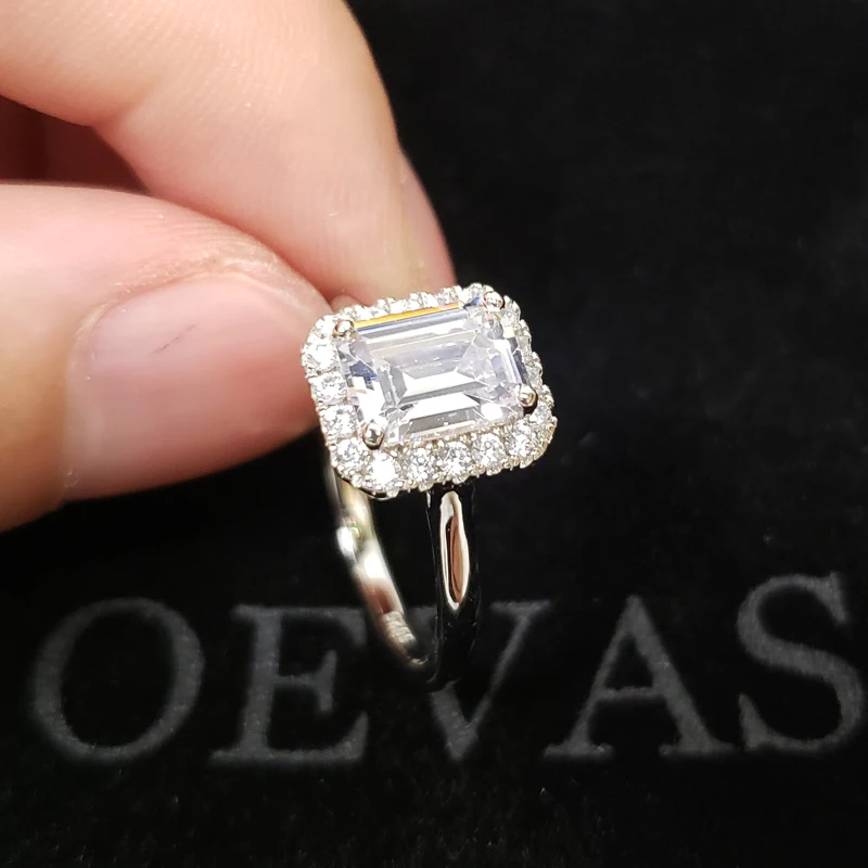 OEVAS 100% 925 Sterling Silver Bridal Rings Set Sparkling Full High Carbon Diamond Wedding Engagement Party Fine Jewelry Gifts