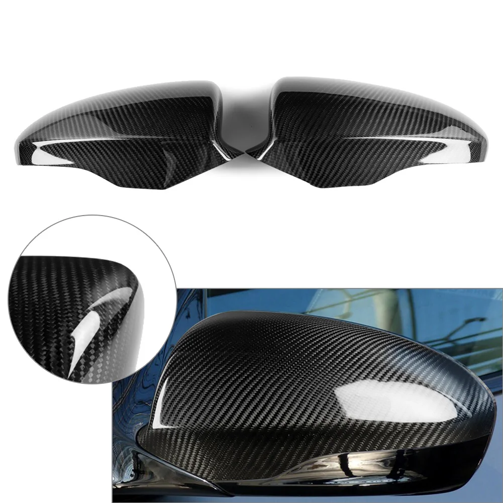 

2Pcs Carbon Fiber Car Rearview Mirror Cover Side Door Mirrors Cap For 2012-2016 BMW F10 M5 5Series M Series Add On Style