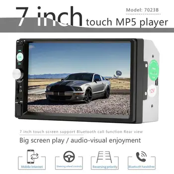 

7 Inch 2 DIN Bluetooth HD Touch Screen Car Radio Stereo Video Player Support Mirror Link Rear View Camera Fit for iPhone Android