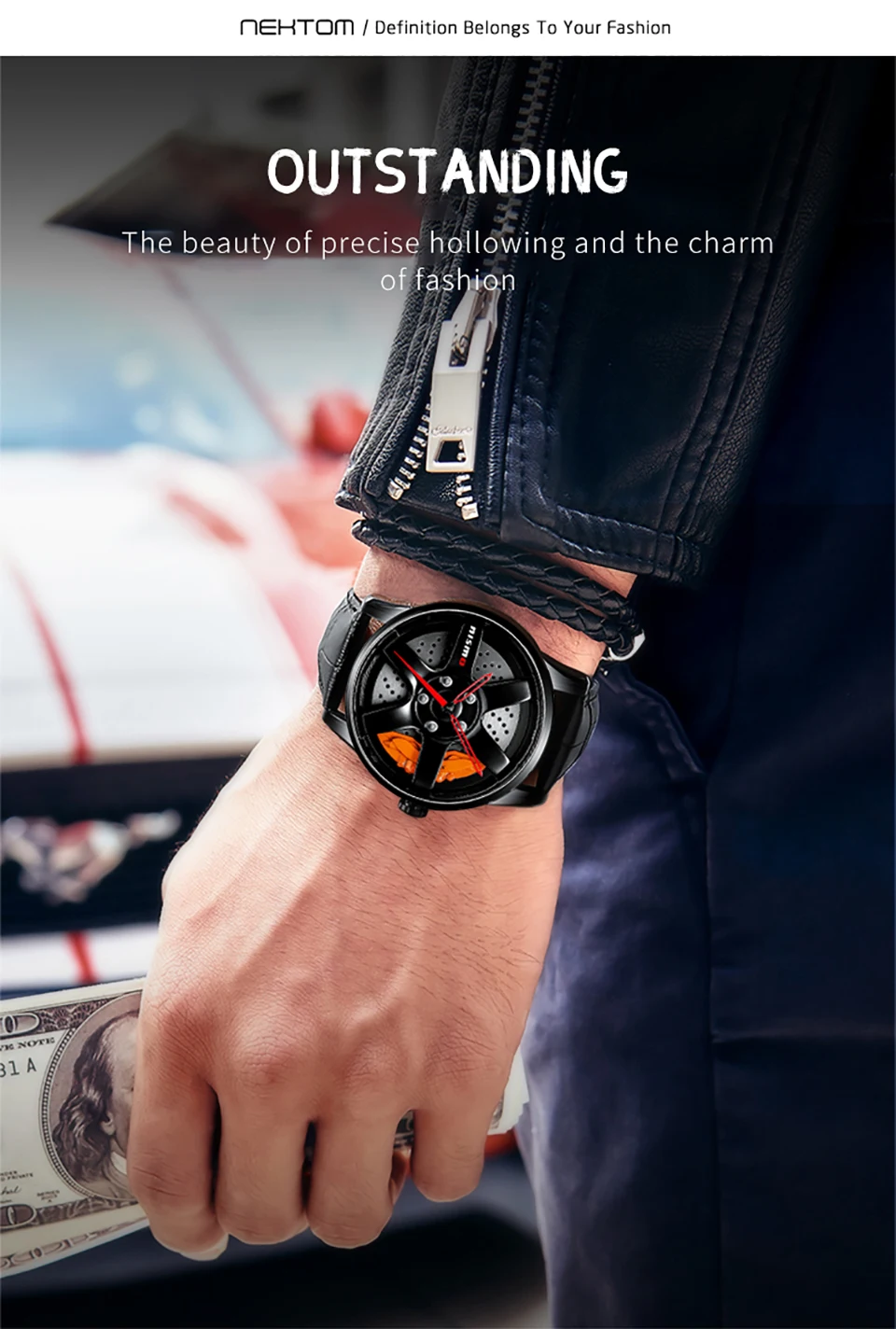 Top Watch Brand Car Wheel Rim Hub Watches Men Super Car Rim Hub Men Watch Stainless Steel Waterproof Wholesale Watch For Car GTR