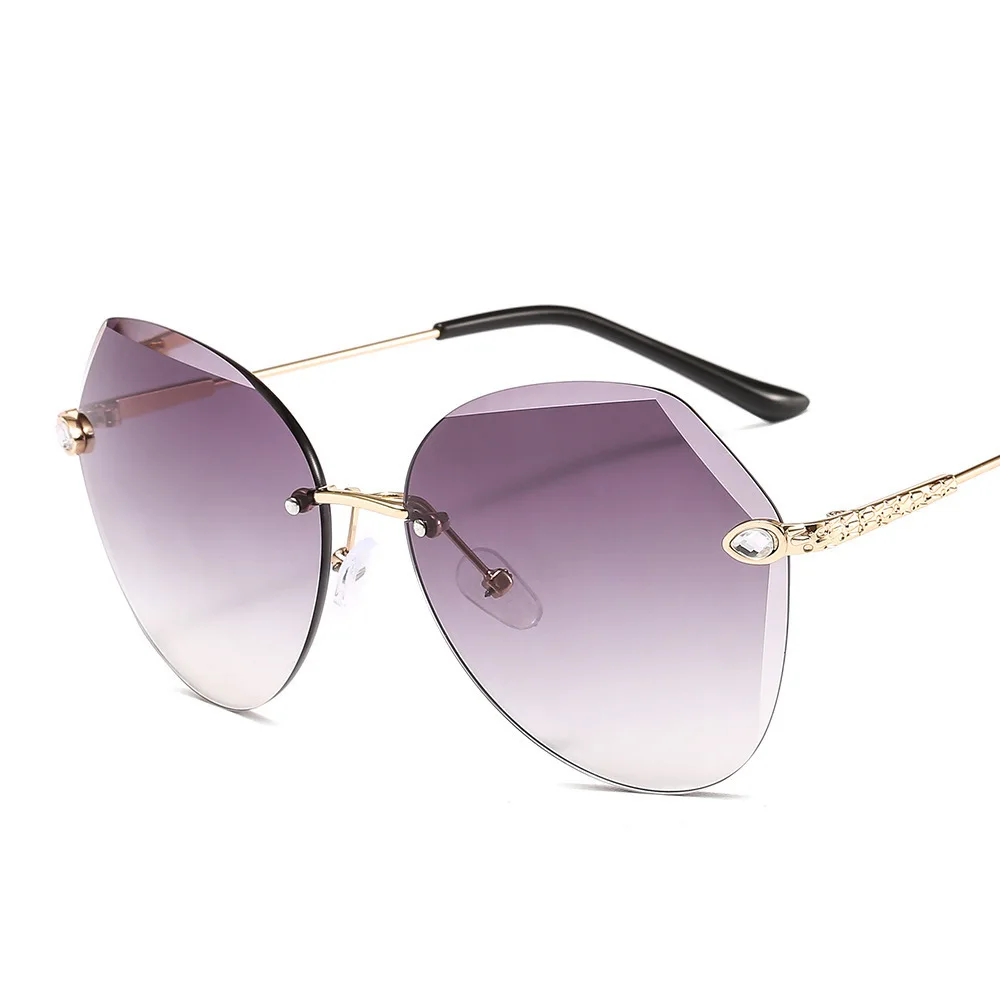 

Fashion Sunglasses Women Irregular Cut-edge Frameless Apple Shape Diamond Trend Ladies Outdoor Personality Spectacles