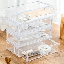 Kunststoff Verdicken Stapelbar Lagerung Box Schublade Typ Lagerung Box Kosmetik Büro Schreibwaren Finishing-Box NIN668