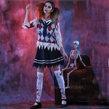 Страшные кровавые школьные старшеклассницы костюм женщины Хэллоуин платье ужас девушка день матроса Мертвых Зомби Мумия карнавал Вечерние