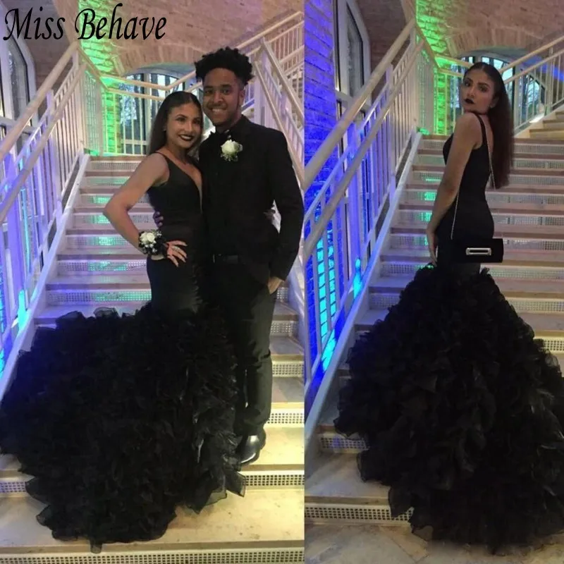 

DD JYOY Africa Evening Dress Long 2019 Ruffle Gown Design Black Evening Dress Mermaid Long Formal Dresses Evening Gowns