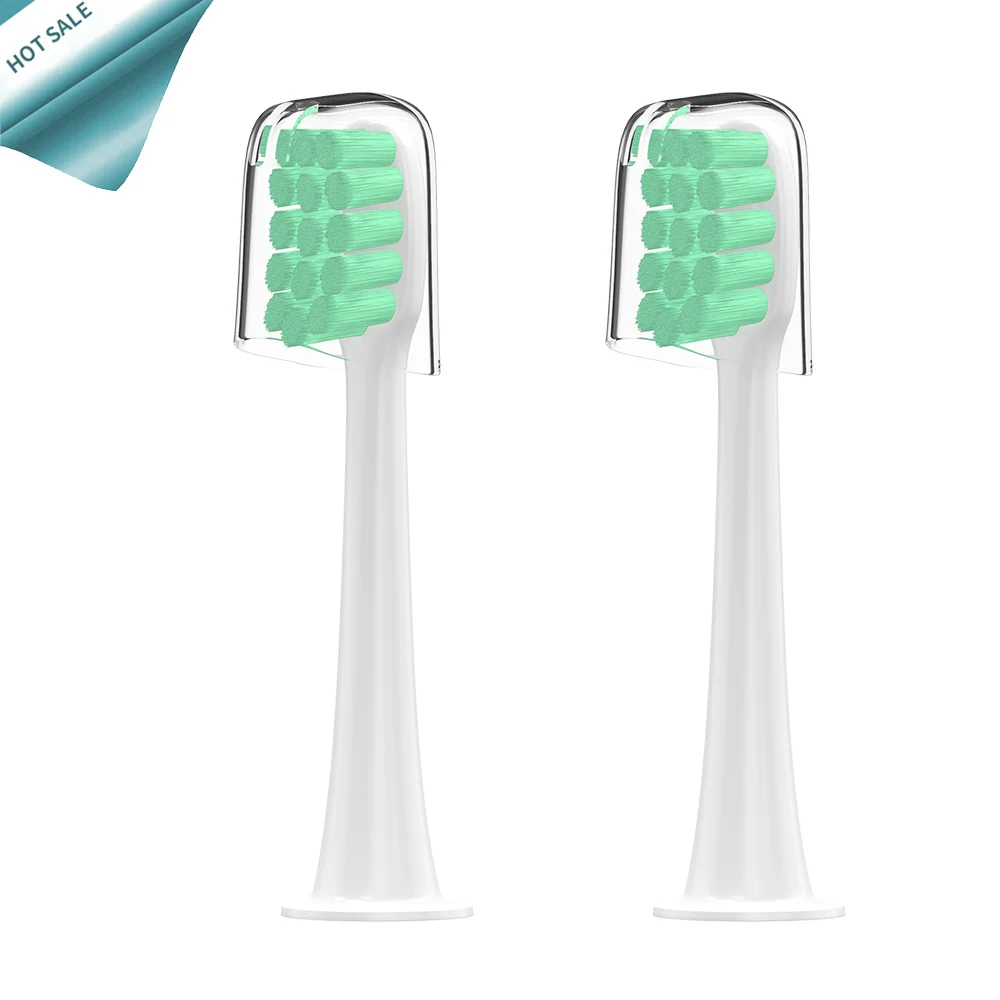 2PCS(+cap) compatible with xiaomi Soocas X3 X1 Deep Cleaning Brush Heads Food-grade PP Healthy Brush Head for Sonic Toothbrush складная ложка брелок healthy food 4 х 6 6 см