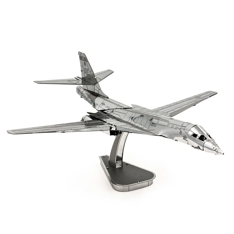 

3D Metal Puzzle Silver B-1B LANCER Bomber Model KITS Assemble Jigsaw Gift Toys For Children