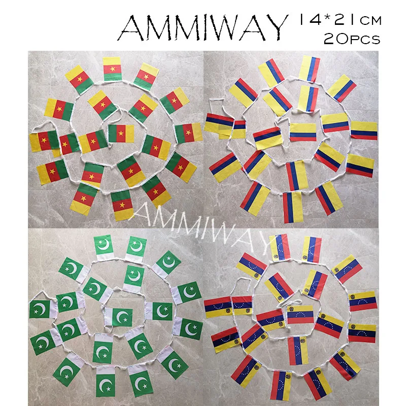 AMMIWAY 14x21 см 20 шт. Камерун Колумбия Пакистан venuela настраиваемый полиэфирный
