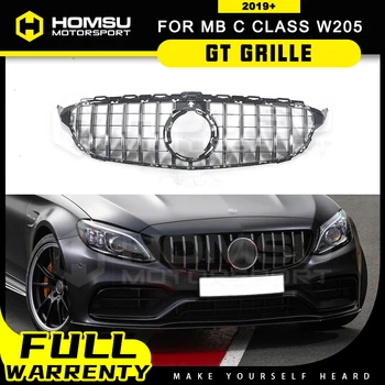 

For W205 GT Grille diamond Grill for Mercedes Benz W205 c200 c250 C260 c300 2019+ Grille front bumper front grille mesh