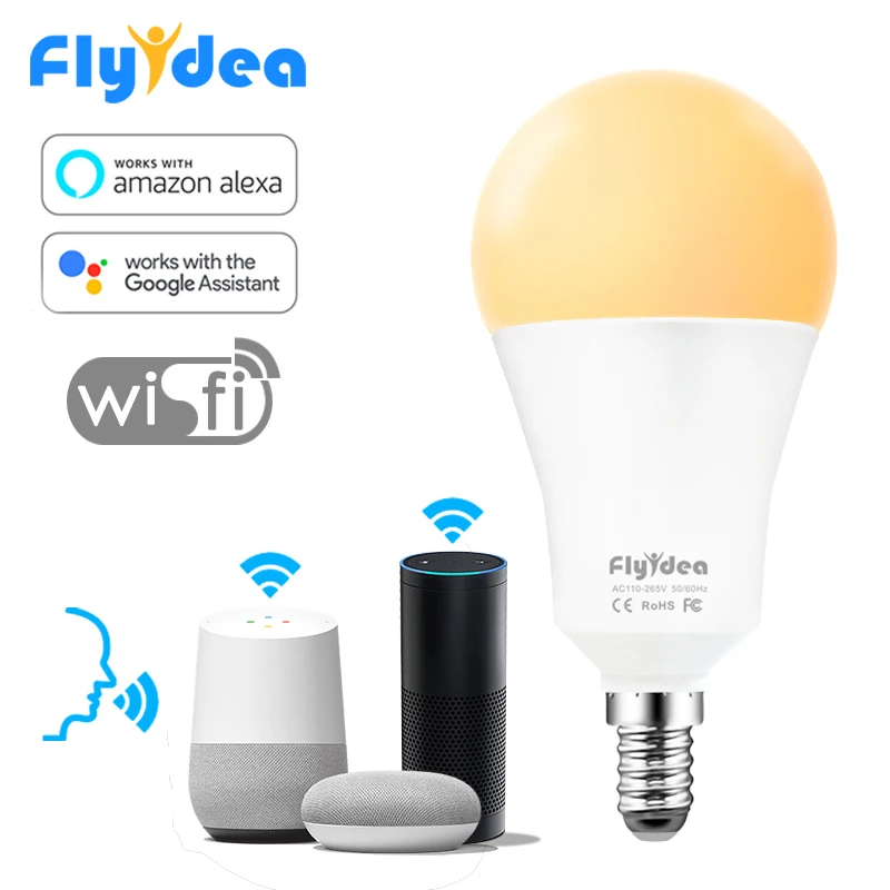  Wifi LED Light Bulb 15W Smart Bulb E14 AC100V 220V Smart House APP Voice Remote Control Table Lamp  - 4000204243872