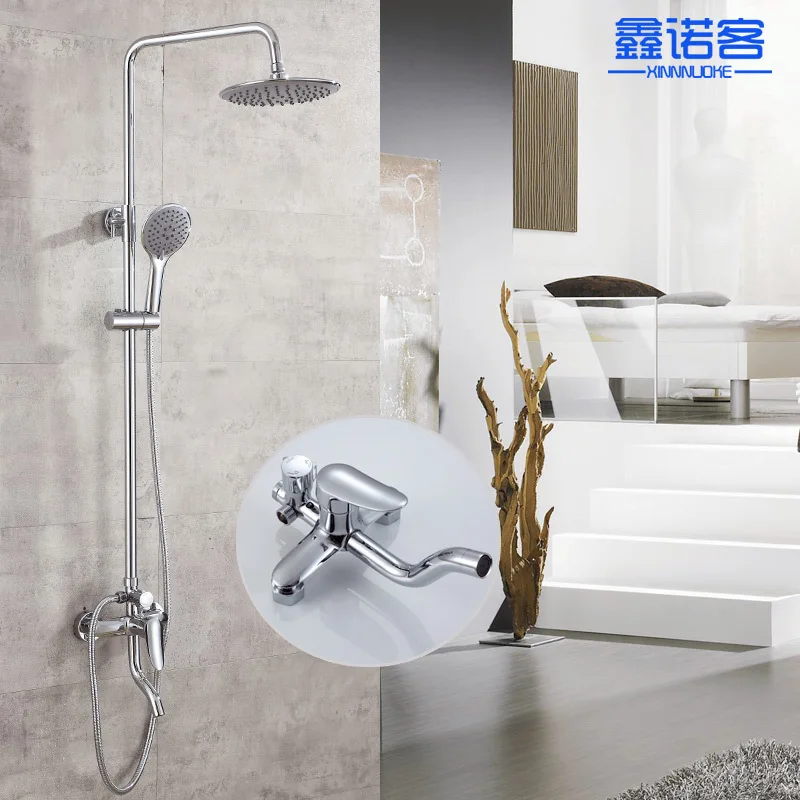 

Shower Head Set Copper Tri-Phone Body Shower Concealed Mixing Valve Water-Saving Supercharge Nozzle Manufacturers Direct Selling