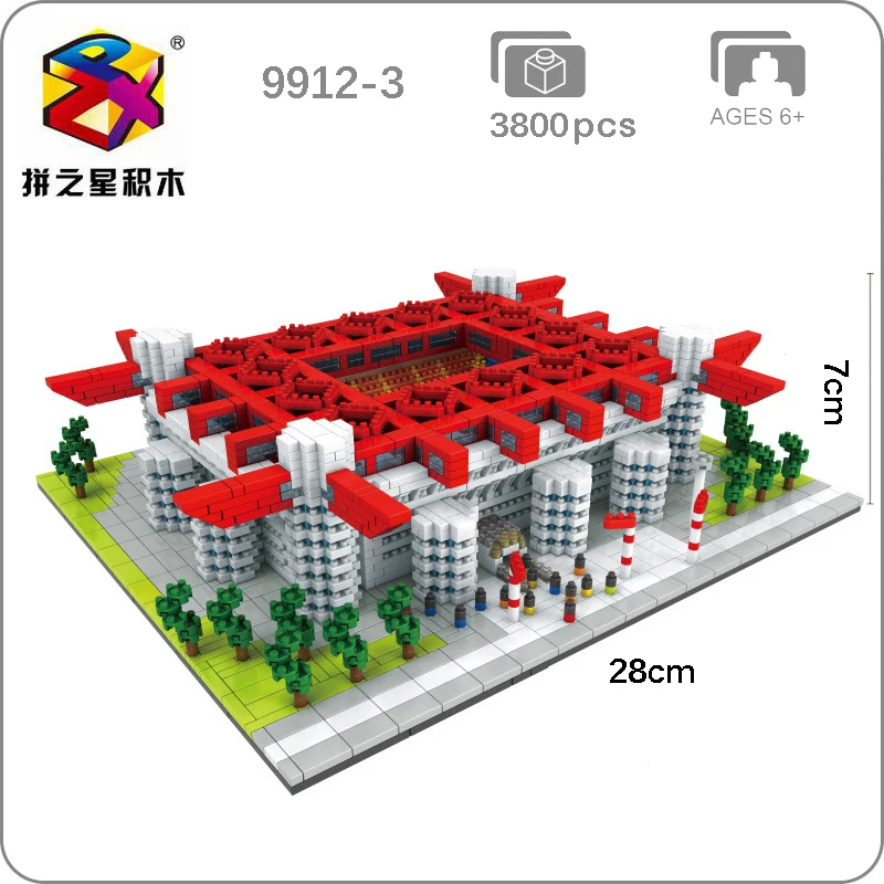 

BS International AC Milan Football Club San Siro Meazza Stadium Model Mini Diamon Building Small Blocks Toy for Children no Box