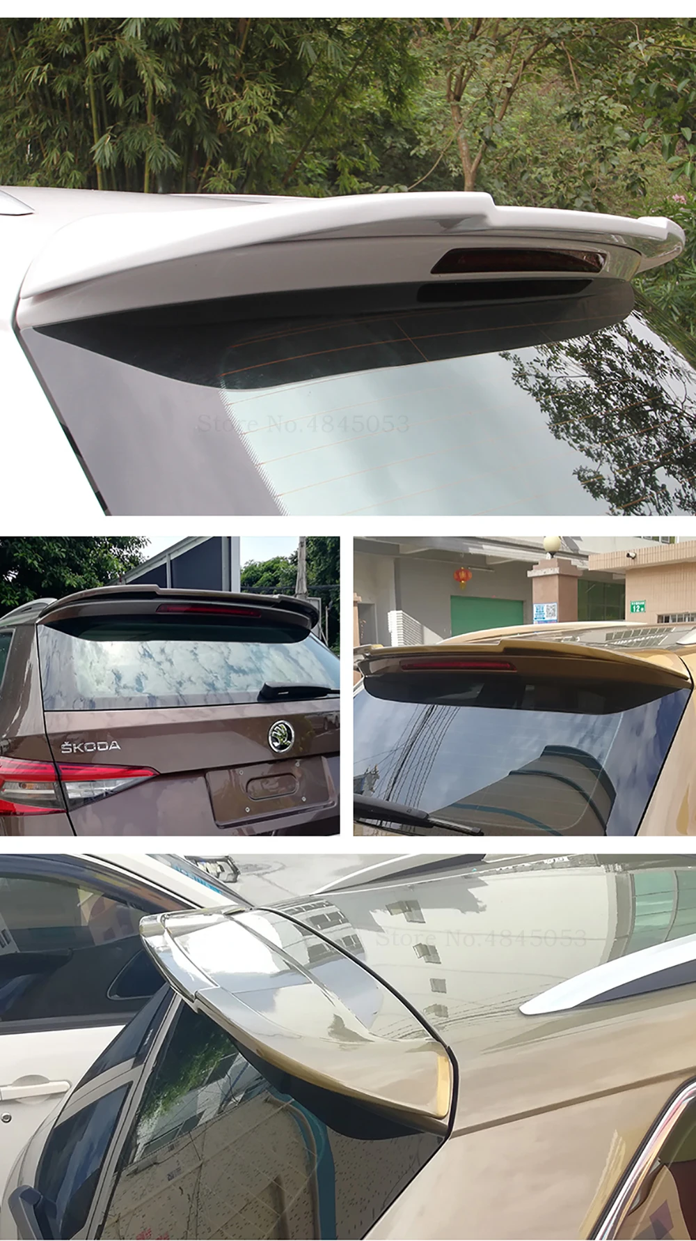 Fit For Skoda Kodiaq to Carbon Fiber Rear Spoiler Car External White Black Spoiler Trunk Boot Tail Wing Car Styling