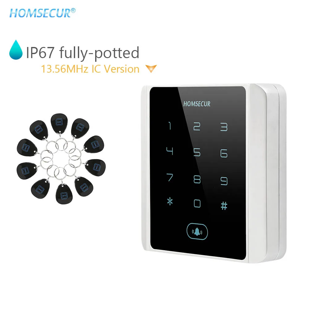 HOMSECUR K08CW-S Водонепроницаемая сенсорная клавиатура 13 56 МГц IC бесконтактный