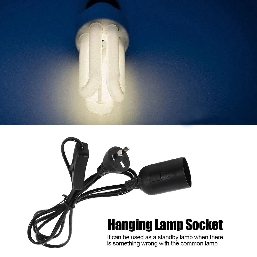 E27 110v220v Hanging Pendant Light Fixture Lamp Bulb Socket Holder