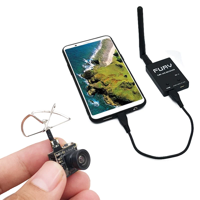 Мини 5,8G fpv-приемник UVC видео Downlink OTG VR+ 5,8G 48CH 25MW 100MW переключаемый 600TVL FPV камера Встроенный передатчик для RC