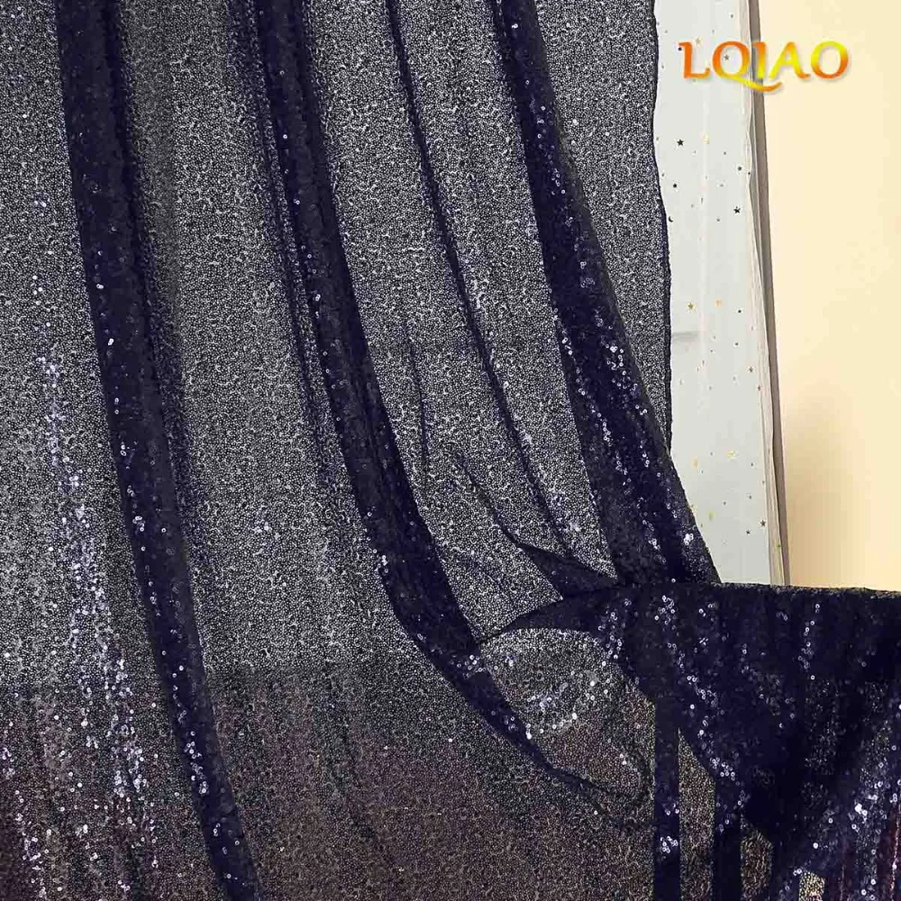 Navy Blue Sequin Curtain 004
