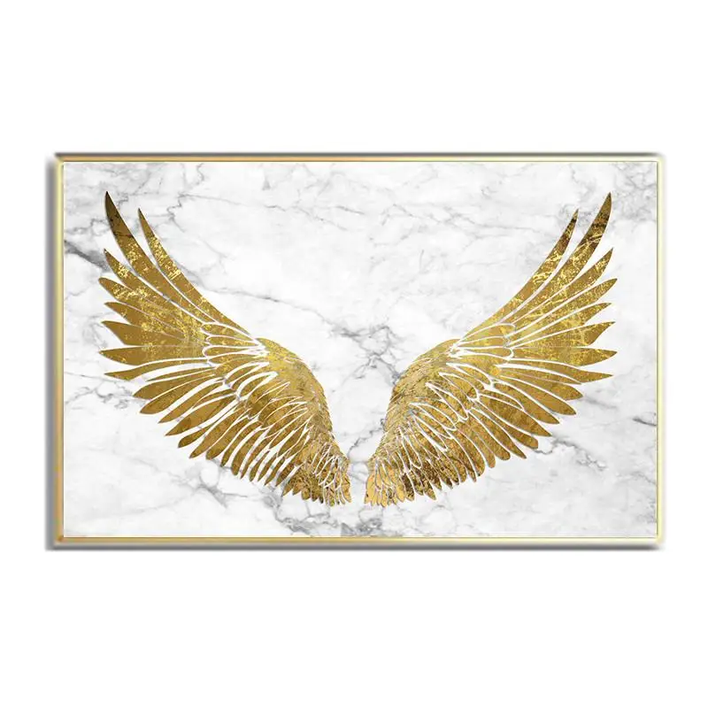 tableau ailes d'ange dorée fond blanc