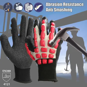 

1 Pair Anti Vibration Working Gloves Vibration and Shock Gloves Anti Impact Mechanics Breathable Anti Smashing Safety Gloves