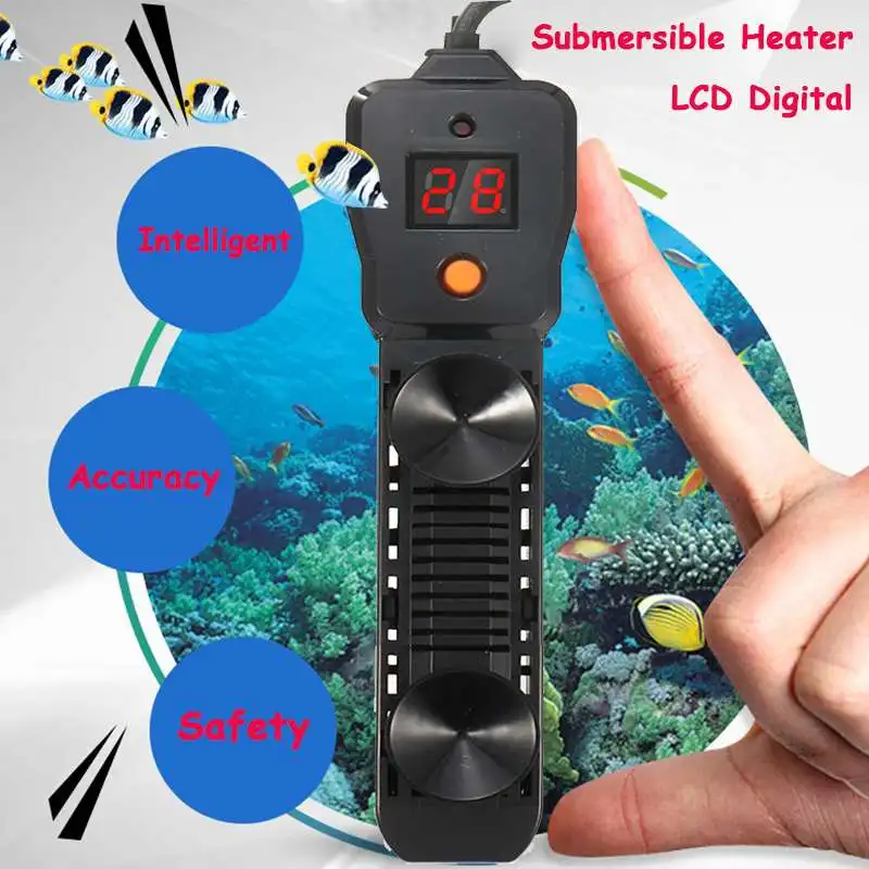 

300/500W Aquarium Submersible Heater Fish Tank LCD Display Digital Adjustable Water Heater Rod Thermometer Control Supplies Tool