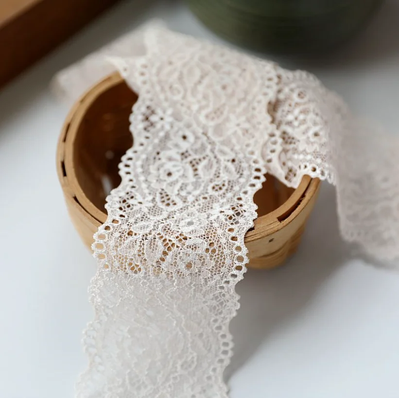 2Meters/Lot 8cm Elastic Stretchy Lace Trim for DIY Wedding Dress