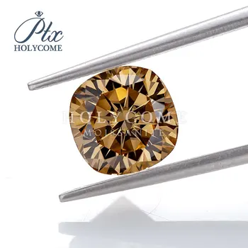 

6.5x6.5mm 2020 Hot Sale Light Champagne Cushion Stone High Quality Loose Moissanite Supplier Factory Direct Supply Diamond Ring