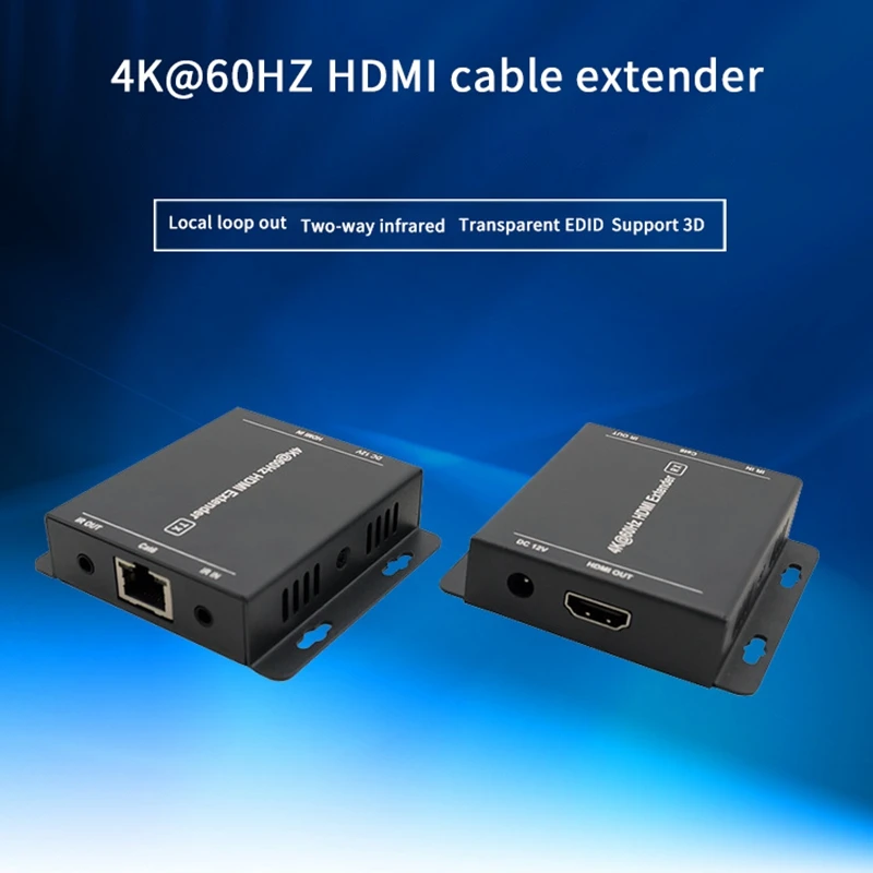 4K60Hz Hdmi 2 0 удлинитель 70M Поддержка HDMI с ИК 4K к RJ45 передатчик приемник ЕС вилка |