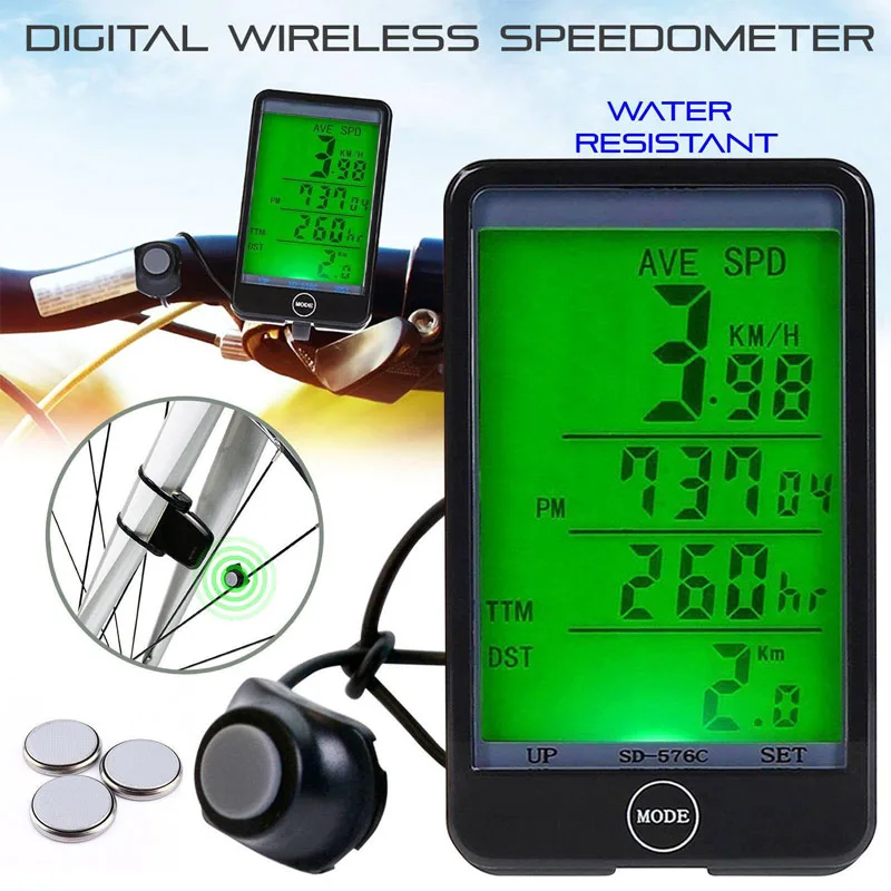 

Waterproof Road B Bikes Cycling Computer Odometer LCD Backlight Speedometer
