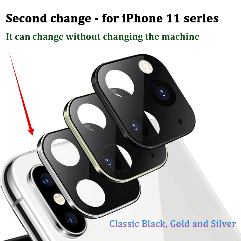 

Applicable For iPhone X XS MAX Seconds Change to 11Pro for iPhone 11 PRO MAX Lens Sticker Modified Camera Cover Titanium Alloy