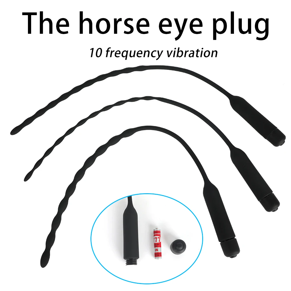 Urethral Dilator Silicone Urethral Dilator 10 Frequency Urethral Vibrator Catheter Penis Plug Sex Toy for Men Vibrating Urethral Plug Penis Insertion Urethra Sound Dilator