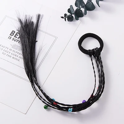 black bell Милый цветок мяч Сердце Волосы Эластичный головной убор кольцо аксессуары держатель резинки для волос девушки парик резинка для хвоста ленты - Цвет: black bell