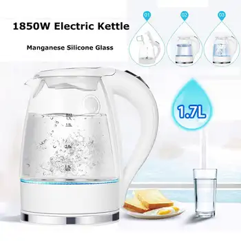

LED Illuminated Glass Electric Water Kettle Off Automatically Anti-Hot Electric Water Smart Kettle Kitchen Appliances 1.7L