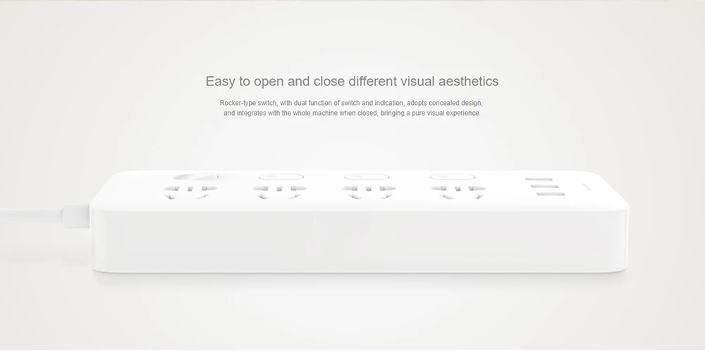 Xiaomi розетка с 4 портами, 4 переключателя управления, 3 разъема USB, быстрая зарядка 2,0, удлинитель, безопасная дверь