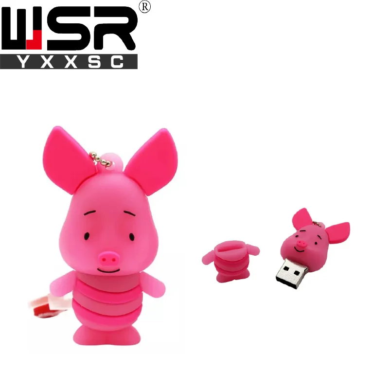 Милые Герой мультфильма usb2.0 флэш-накопитель 32 Гб 64 Гб 128 свинья», «Медведь», «тигр usb флэш-накопитель 4 ГБ 8 ГБ оперативной памяти, 16 Гб встроенной памяти, лучший детский компьютер подарок