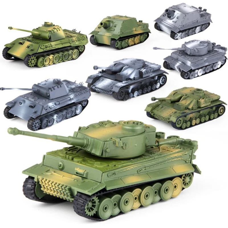 

1:72 Mini Plastic Assemble Tank Kits World War II Model Puzzle Assembling Military Sand Table Toys For Children Gift Collection