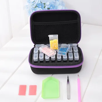 

20 Grids Diamond Painting Storage Box Divide Cross Stitch Embroidery Container Transparent Display Case Rhinestone Accessories