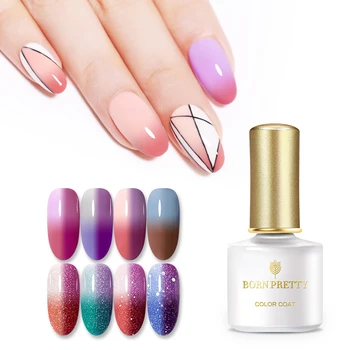 

BORN PRETTY 6ml Nail Gel Polish Sunlight Sensitive Thermal Color Changing Permanent Soak Off UV LED Gel Varnish 8 Colors