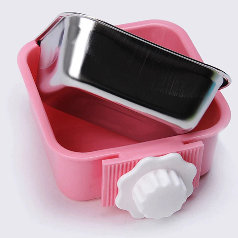 Подвесная металлическая миска для домашних животных, собак, кошек, клетка для еды, миска из нержавеющей стали, чистая