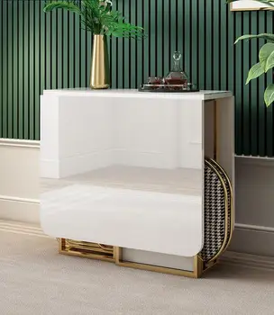 

Folding table family small family type Nordic toughened glass dining table chair combination