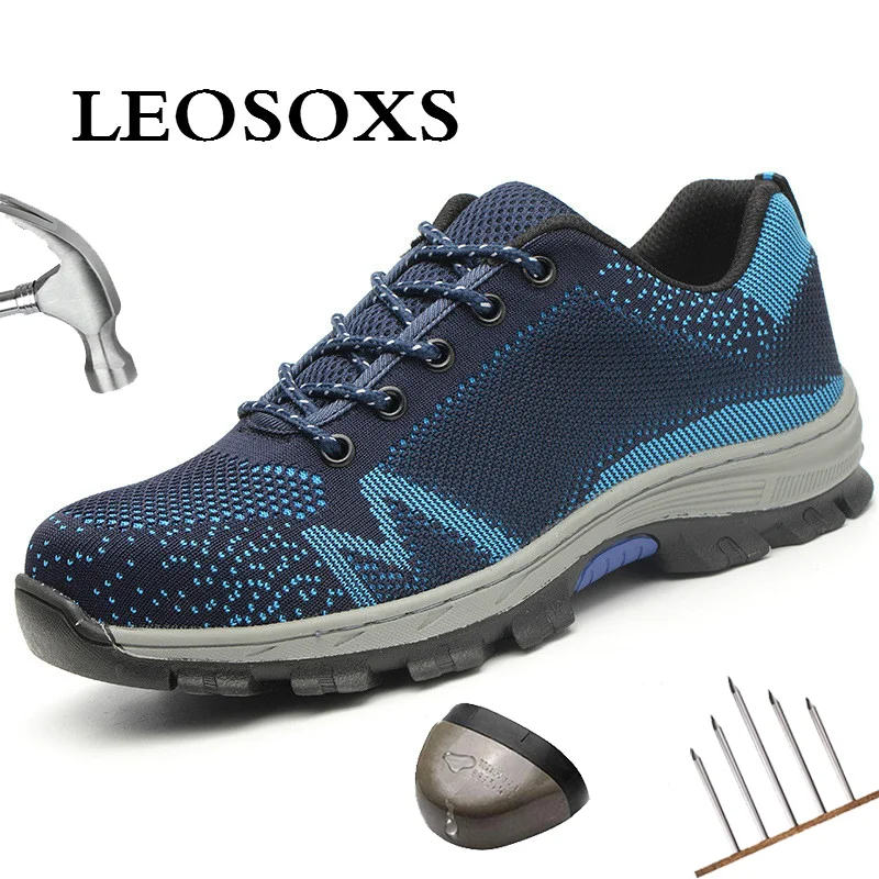 LEOSOXS 2020 Comfortable Industrial Shoes Security Work Boots Work Puncture Proof Safety Men's Steel Toe Breathable Shoes