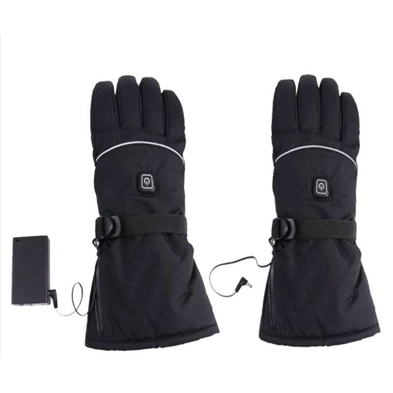 Зимние лыжные теплые перчатки с электрическим подогревом, теплые перчатки с 3 уровнями температуры, с ручным управлением, с питанием от батареи, теплые перчатки для катания на лыжах, велоспорта